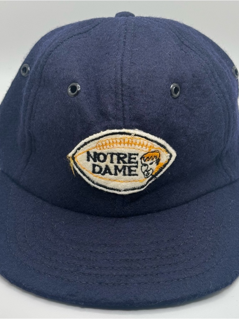 Vintage 90s Notre Dame Wool Navy Football Hat Size Medium NCAA University